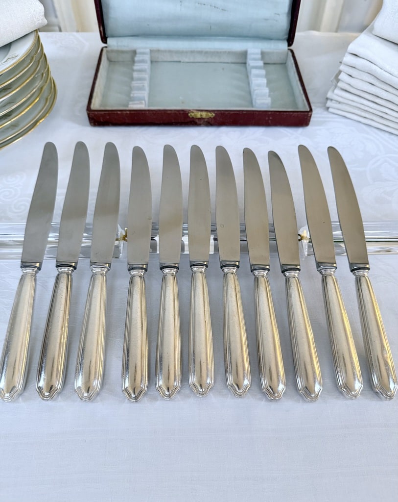 couteaux-anciens-metal-argente-et-acier-inoxydable-coffret-menagere-art-deco-orfevre-ravinet-denfert-antiquaire-brocante-vaisselle-moderne-20e-siecle