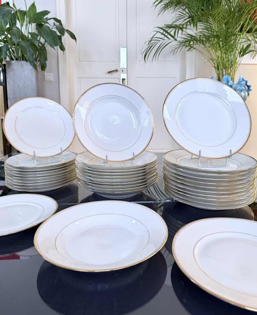 service-de-table-ancien-assiettes-porcelaine-blanche-filets-or-fin-dore-boutique-en-ligne-vaisselle-antiquaire-brocante