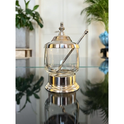 moutardier-vintage-en-verre-et-metal-accessoire-de-table-condiments-brocante-antiquites