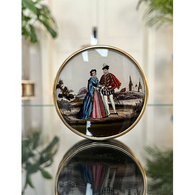 boite-a-dragees-dragoir-peinture-fixee-sous-verre-laiton-antiquites-brocante