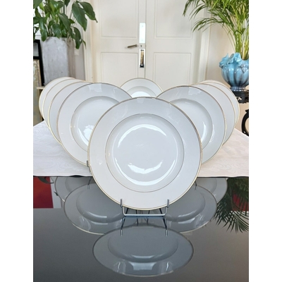 service-assiettes-a-potagle-porcelaine-de-limoges-blanc-filets-or-fin-vaisselle-ancienne-brocante-antiquites