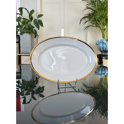 plat-de-service-ovale-porcelaine-pillivuyt-decor-filet-or-vaisselle-ancienne-brocante-antiquaire