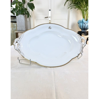 plat-de-service-viande-poisson-ovale-jean-pouyat-porcelaine-limoges-monogrammes-or-fin-antiquaire-brocante