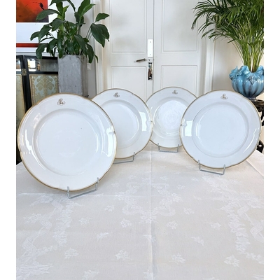 plats-de-service-ancien-rond-creux-légumiers-ouverts-plat-à-sauce-porcelaine-limoges-jean-pouyat-brocante-antiquaire