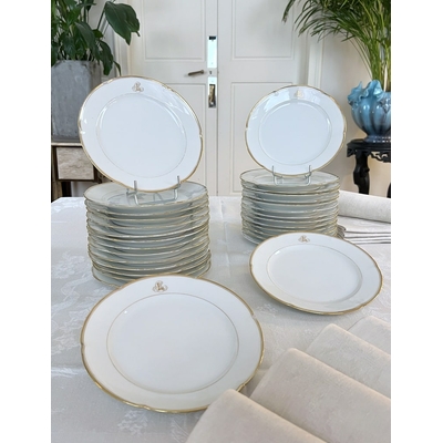 service-de-table-ancien-assiette-a-dessert-porcelaine-limoges-manufacture-jean-pouyat-vaisselle-style-vieux-paris-brocante-antiquaire
