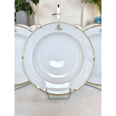 assiettes-creuses-porcelaine-de-limoges-jean-pouyat-style-vieux-paris-brocante-antiquaire-service-de-table