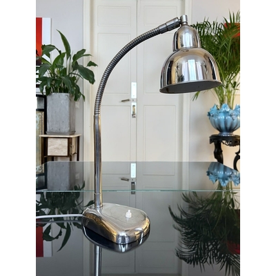 lampe-vintage-style-industriel-bureau-atelier-1950-metal-chrome-20e-siecle-luminaire-ancien-orientable-articule-brocante-antiquites