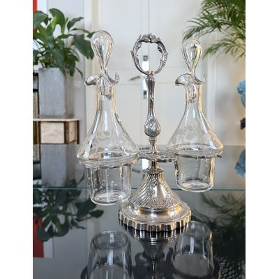 serviteur-vinaigre-huile-verre-souffle-decor-grave-regule-argente-art-de-la-table-francais-brocante-antiquaire