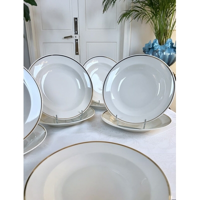 service-de-table-porcelaine-baviere-style-art-deco-couleur-ivoire-et-or-assiettes-creuses-brocante-antiquaire-art-de-la-table