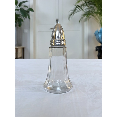 saupoudreuse-a-sucre-vintage-en-verre-et-metal-argente-brocante-art-de-la-table-accessoire-de-table-ancien