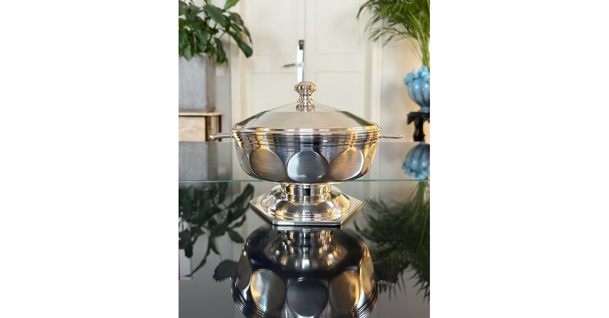 Légumier-soupière En Métal Argenté - Style Classique - Pièce Déco Ou Usage