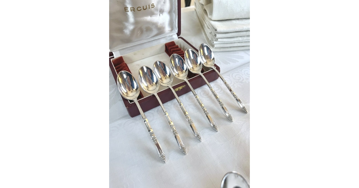 6 PETITES CUILLERE a café en métal (Rolex, Lucerne) EUR 9,00 - FR