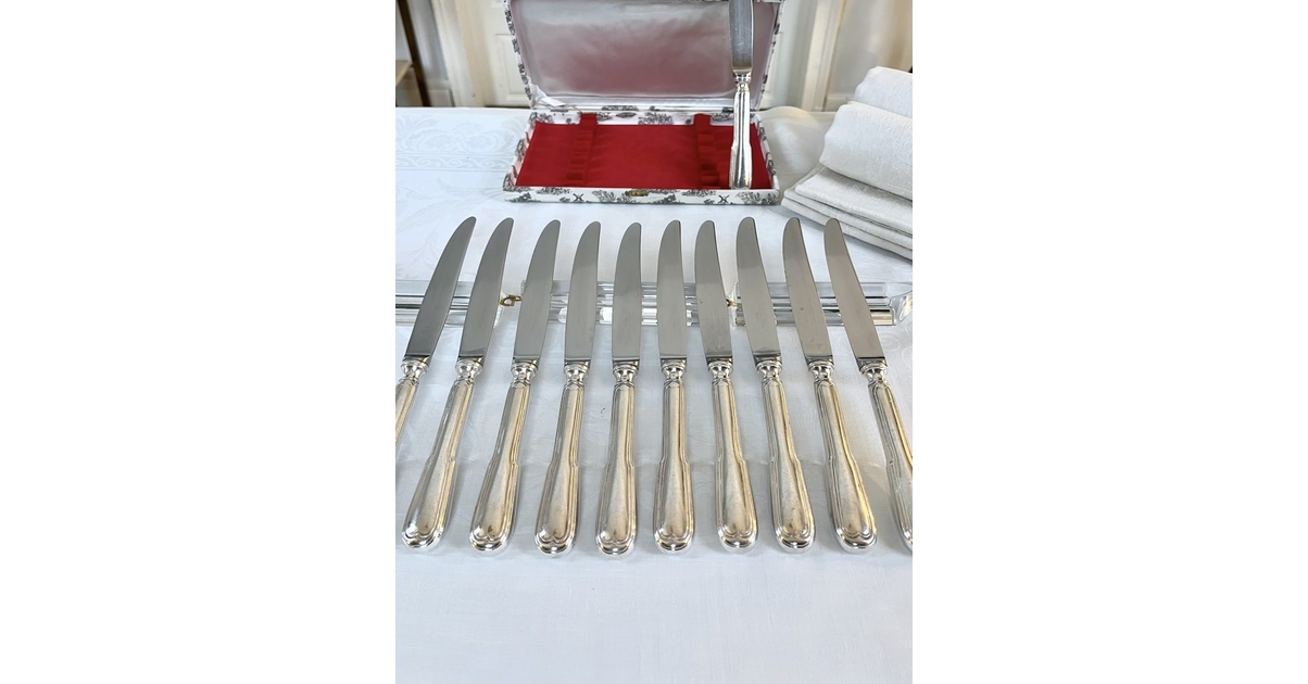 Couverts Ercuis, modèle filet, 7 fourchettes et 7