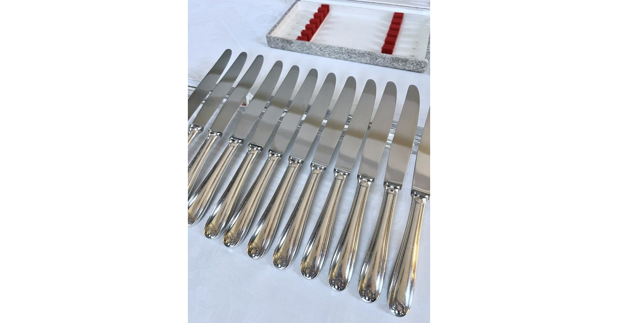 Ensemble De 12 Mini Cuillères Vintage Allemandes En Métal Argenté, Marquage 800, Longueur 4-1/4 Pouces, Avec étui