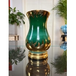 vase-vintage-verre-opacifie-vert-et-dore-antiquaire