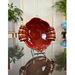 vide-poche-coupe-decorative-art-deco-20-siecle-ceramique-faience-rouge-et-or-antiquites-brocante-en-ligne