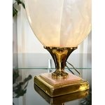 lampe-moderne-design-vintage-laurent-rougier-fleur-tulipe-metal-dore-antiquites-brocante-en-ligne