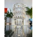 vase vintage style art deco cristal taille pans coupes facettes antiquites brocante en ligne