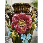 vase-ancien-antiquaire-brocante-barbotine-napoleon-3-decor-vegetal-antiquaire-brocante-en-ligne