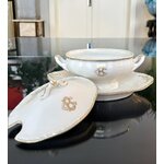 sauciere-a-plateau-ancienne-porcelaine-blanche-or-dore-vieux-paris-19e-siecle-antiquites-brocante-en-ligne