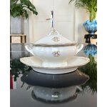sauciere-ancienne-porcelaine-blanche-vieux-paris-or-fin-accessoire-de-table-antiquites-brocante-en-ligne