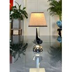 lampe-art-deco-moderniste-en-metal-chrome-abat-jour-textile-brocante-vintage-antiquites