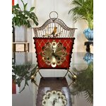 horloge-vintage-coucou-elvia-cage-oiseau-bois-laiton-brocante-antiquites