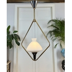 suspension-lustre-vintage-en-metal-dore-globe-opaline-blanche-luminaire-moderne-20e-siecle-1950---1960-brocante-antiquites