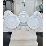 service-de-table-ancien-assiettes-a-dessert-porcelaine-de-limoges-vaisselle-blanche-filets-or-fin-art-de-la-table-brocante-antiquaire