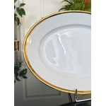 plat-de-service-ancien-20e-siecle-porcelaine-blanche-filet-or-brocante-antiquites-vaisselle-vintage