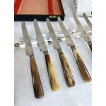 service-de-couteaux-entremets-anciens-manche-corne-virole-metal-argente-lame-acier-brocante-antiquaire-art-de-la-table