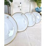 compotiers-coupes-de-service-sur-pied-porcelaine-blanche-limoges-jean-pouyat-vaisselle-classique-monogrammes-antiquites-brocante