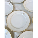 assiettes-a-dessert-ancienne-porcelaine-blanche-vieux-paris-decor-filets-or-fin-monogrammes-initiales-chiffres-brocante-antiquiare-vaisselle-classique-blanche
