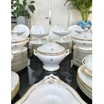 service-de-table-porcelaine-de-limoges-manufacture-jean-pouyat-monogrammes-fretel-artichaut-brocante-antiquaire-vaisselle-france