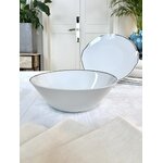 saladier-et-plat-a-tarte-porcelaine-blanche-filet-argent-style-moderne-1970-vaisselle-vintage-brocante-antiquaire-art-de-la-table