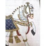 peinture-sur-soie-ancienne-napoleon-3-theme-equestre-cheval-cadre-mural-brocante-antiquites