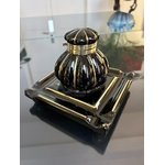 encrier-art-deco-1930-porcelaine-noire-filet-or-fin-plateau-porte-plume-objet-ancien-vitrine-bureau-brocante-antiquaire
