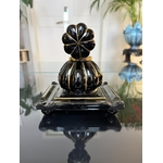 encrier-art-deco-style-moderne-1930-porcelaine-noir-filets-or-fin-laiton-brocante-objets-bureau-vitrine-decoration-antiquaire