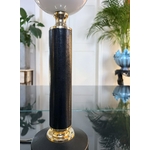 pied-de-lampe-mazda-gaine-cuir-métal-doré-luminaire-moderne-20e-siecle-antiquaire-france-brocante-en-ligne