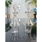 fioles-flacons-anciens-en-verre-depoli-grave-huile-vinaigre-condiments-art-de-la-table-brocante-antiquites-vaisselle