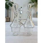 flacons-verre-souffle-decor-grave-huile-vinaigre-serviteur-ancien-brocante-art-de-la-table-antiquaire-france