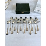 coffret-cuilleres-dessert-metal-blanc-menagere-ancienne-vaisselle-vintage-antiquites-brocante