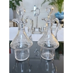 flacons-verre-souffle-decors-graves-huile-vinaigre-serviteur-metal-argente-style-louis-XV-rocaille-brocante-antiquaire