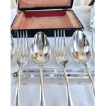 menagere-ancienne-metal-blanc-cuilleres-fourchettes-coffret-ecrin-vaisselle-couverts-antiquaire-brocante