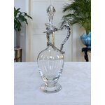 aiguiere-en-cristal-lorraine-et-metal-argente-carafe-eau-vin-vaisselle-vintage-art-de-la-table-antiquaire-brocante