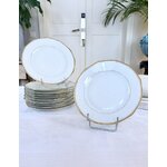 assiettes-a-dessert-porcelaine-blanche-filets-or-dore-19e-siecle-vaisselle-ancienne-brocante-antiquaire-service-de-table