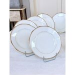 service-a-dessert-assiettes-en-porcelaine-blanche-filets-or-art-de-la-table-vaisselle-boutique-en-ligne-antiquaire