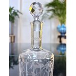 burette-a-huile-vinaigre-flacon-cristal-souffle-grave-decor-feuillage-art-de-la-table-ancien-antiquaire-brocante-en-ligne