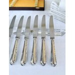 couteaux-a-entremets-manche-metal-argente-lames-acier-inoxydable-menagere-coffret-vaisselle-vintage-antiquites-brocante
