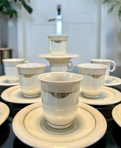 Ancien Service à Café/thé En Porcelaine Allemande – Décor Floral Champêtre